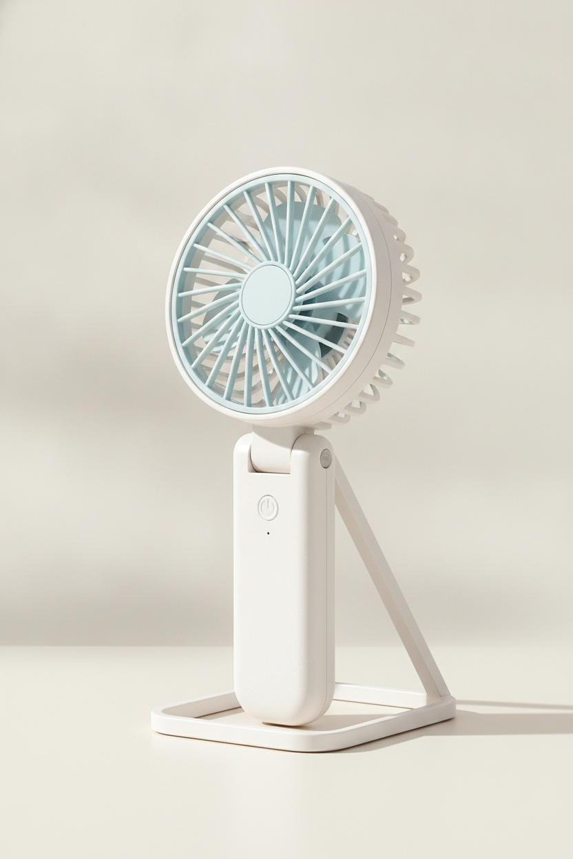 2-in-1 handheld and desk mini fan with detachable base